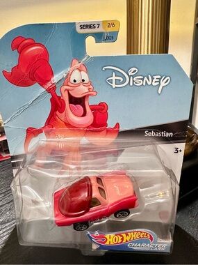 Disney Hot Wheels Sebastian Character Car - Red/Pink 2018
